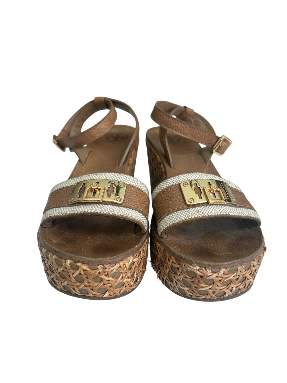 Tory Burch Brown Wedge Sandals  size 10